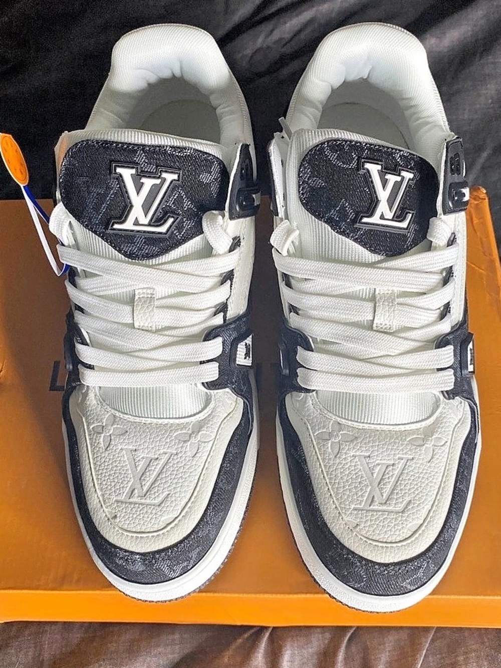 Louis Vuitton LV Trainer Sneaker Monogram Denim White & Black